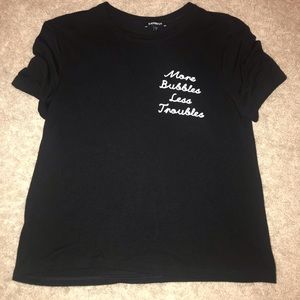More Bubbles Less Troubles embroidered graphic tee